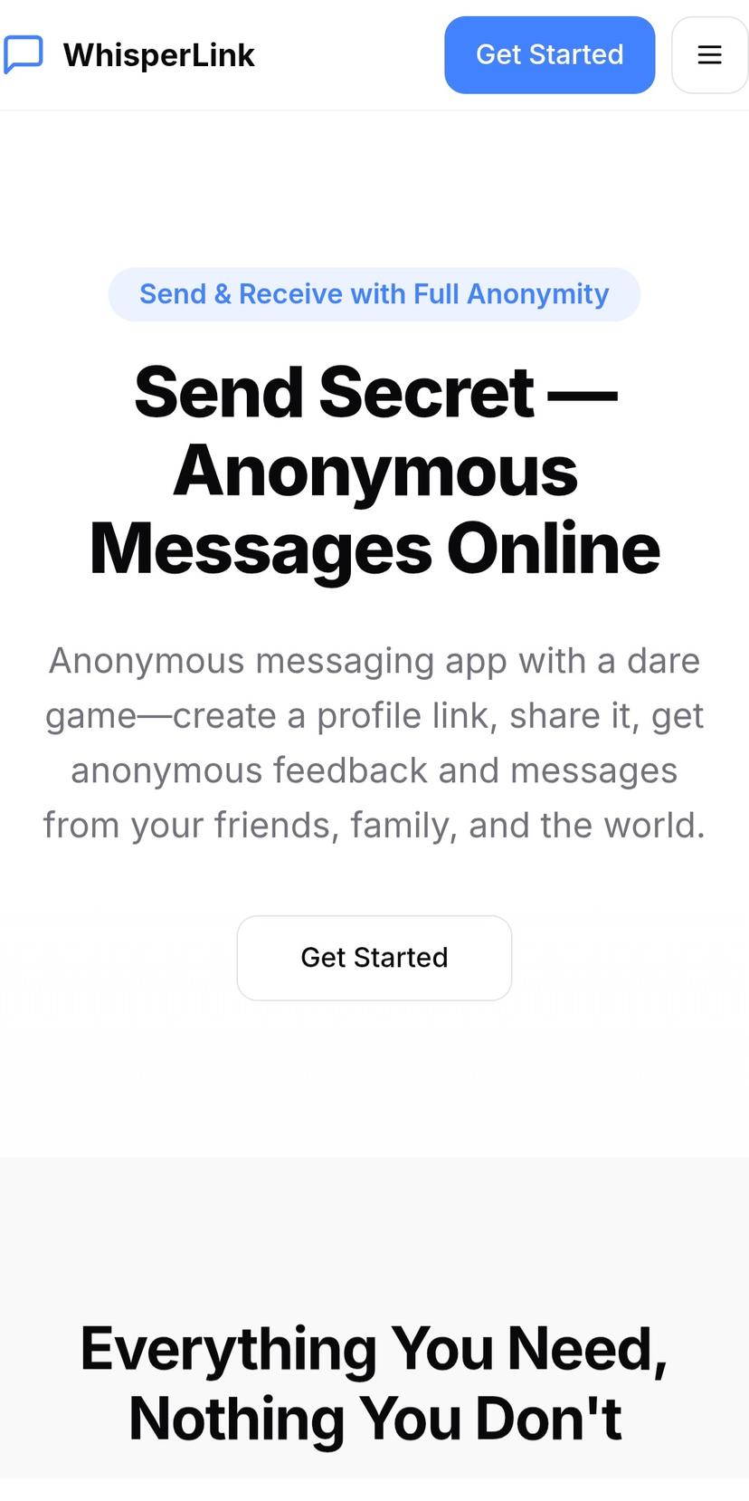 App's dashboard view
